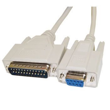 NULL MODEM DB9F/DB25M CABLE