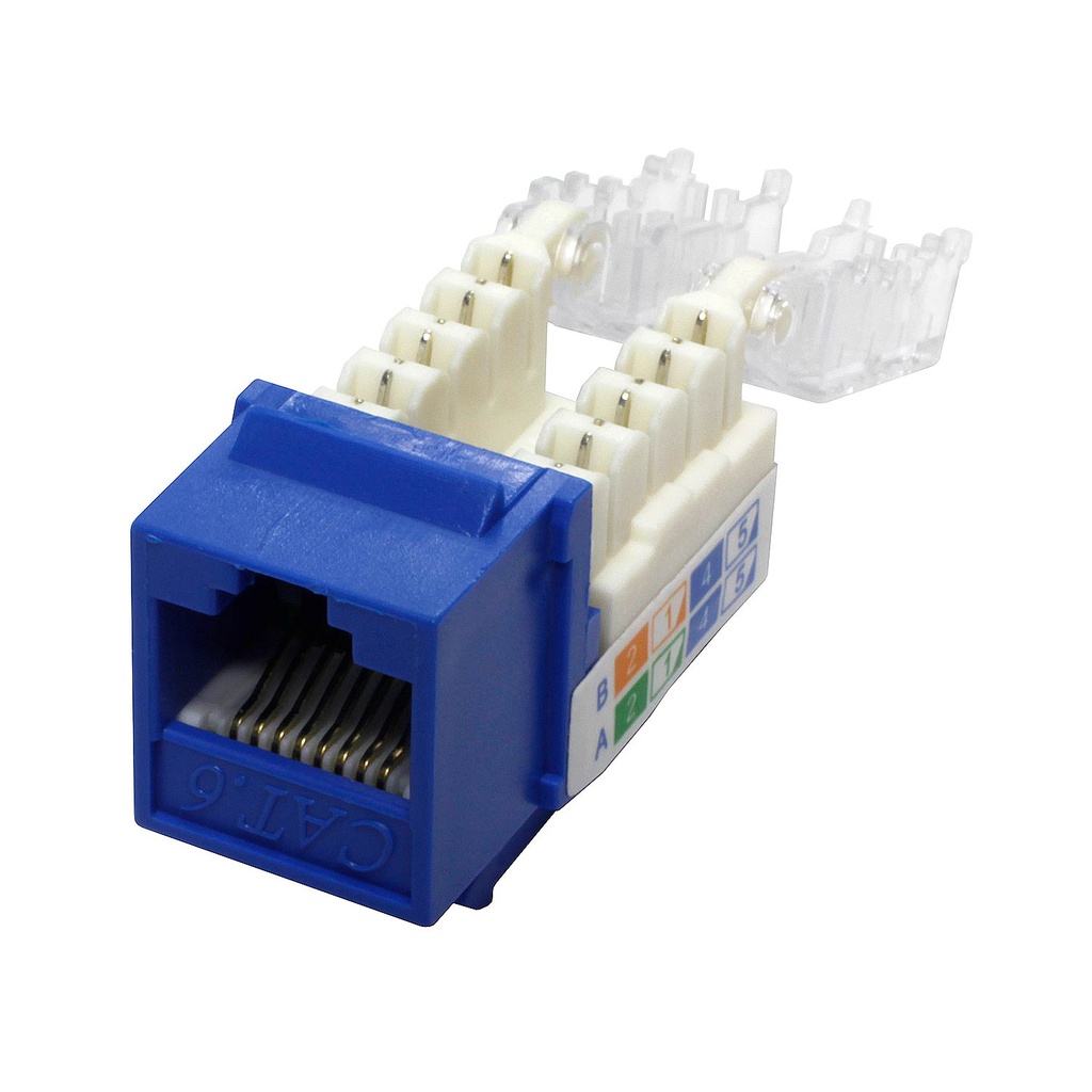 RJ45 CAT6 SLIM BLUE KEYSTONE JACK (TOOL-LESS)