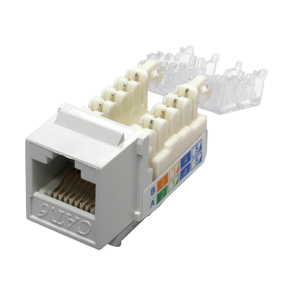 RJ45 CAT6 SLIM WHITE KEYSTONE JACK (TOOL-LESS)