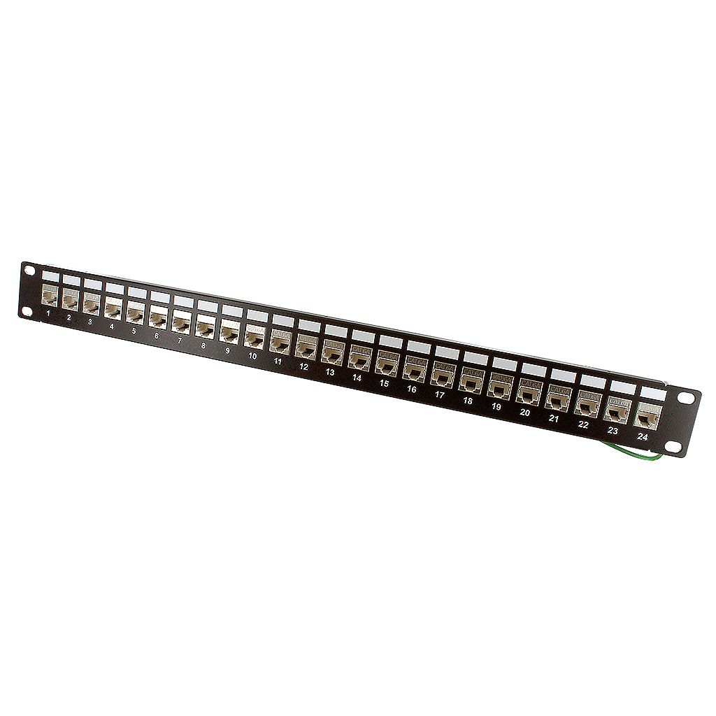 RJ45 CAT6A SHIELDED 24-PORT PATCH PANEL (110 & KRONE)