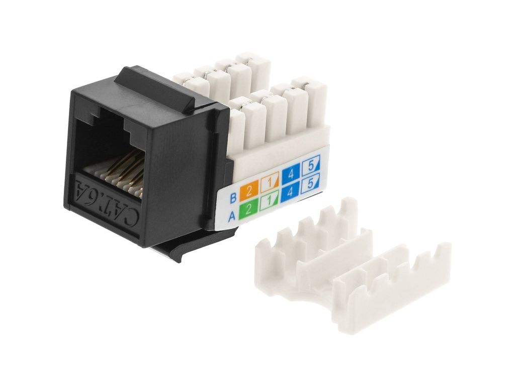 RJ45 CAT6A SLIM BLACK KEYSTONE JACK (110 PUNCH DOWN)