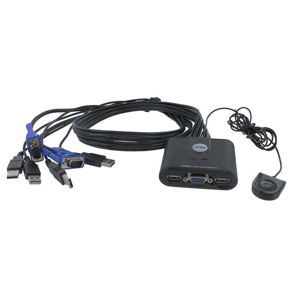 ATEN 2-PORT USB KVM SWITCH W/REMOTE PORT SELECTOR