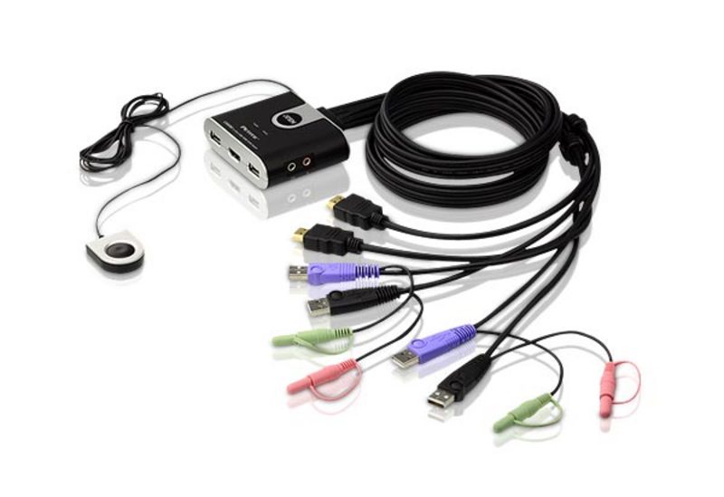 ATEN 2-PORT HDMI/USB KVM SWITCH W/CABLES