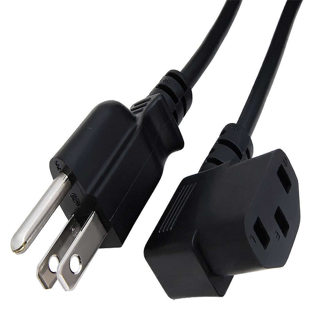 6' UNIVERSAL COMPUTER POWER CORD NEMA 5-15P TO RIGHT ANGLE IEC-C13