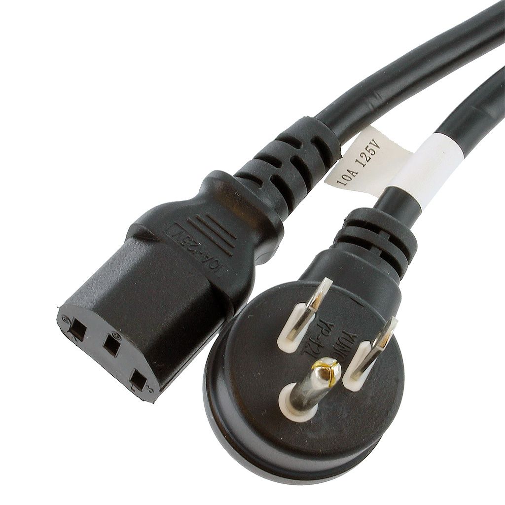 6' UNIVERSAL COMPUTER POWER CORD UP ANGLE NEMA 5-15P TO IEC-C13