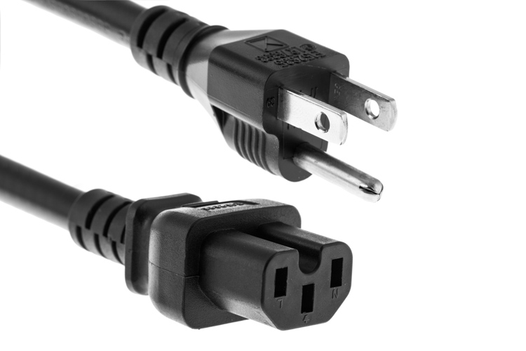 6' POWER CORD NEMA 5-15P TO IEC C15