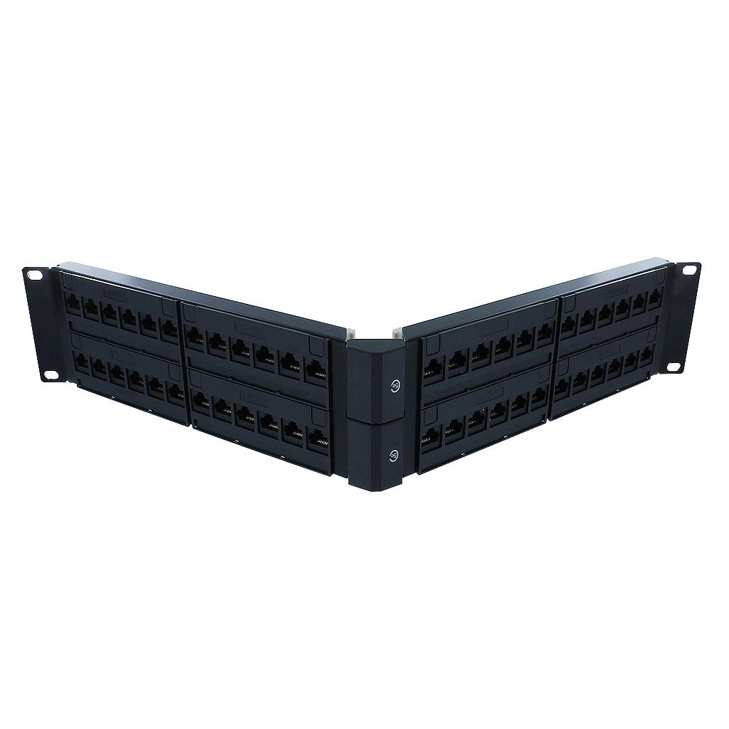 RJ45 CAT5E ANGLED 48-PORT LOADED PATCH PANEL (110 & KRONE)