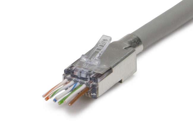 PLATINUM TOOLS ezEX48 SHIELDED CAT6A CONNECTOR - EXTERNAL GROUND (50/JAR)