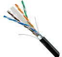 VERTICAL CABLE CAT6 BLACK SOLID SHIELDED F/UTP OUTDOOR DIRECT BURIAL GEL FILLED 1000' SPOOL