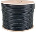 VERTICAL CABLE CAT6A CMX OUTDOOR RATED CABLE LLDPE JACKET 1000FT WOODEN SPOOL BLACK