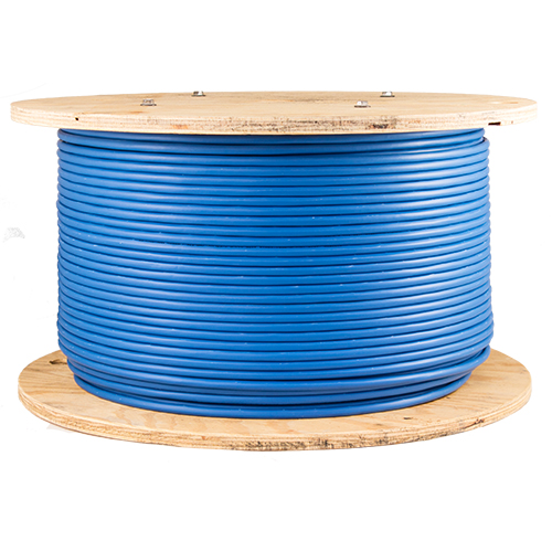 VERTICAL CABLE CAT6A 1000' BLUE SOLID SHIELDED F/UTP PLENUM NETWORK CABLE (FT6/CMP)