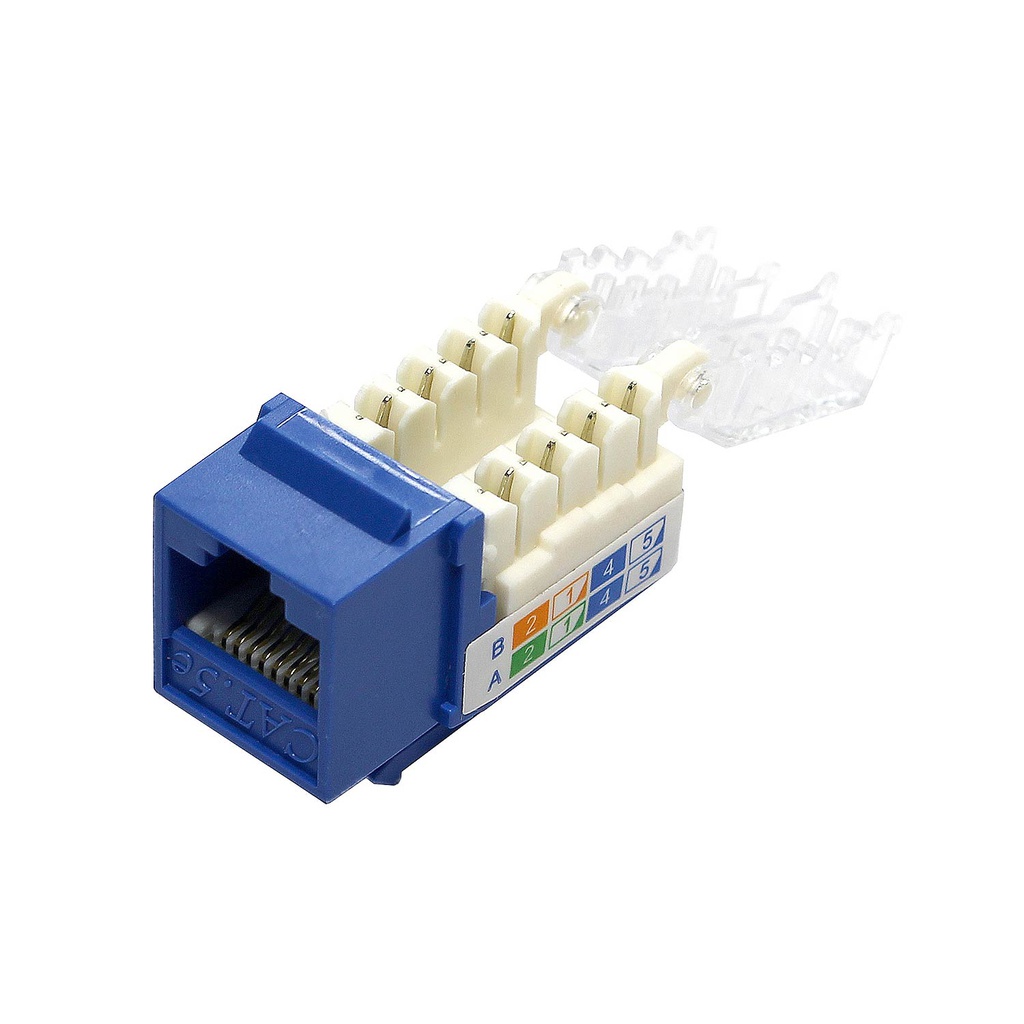 	RJ45 CAT5E SLIM BLUE KEYSTONE JACK (TOOL-LESS)