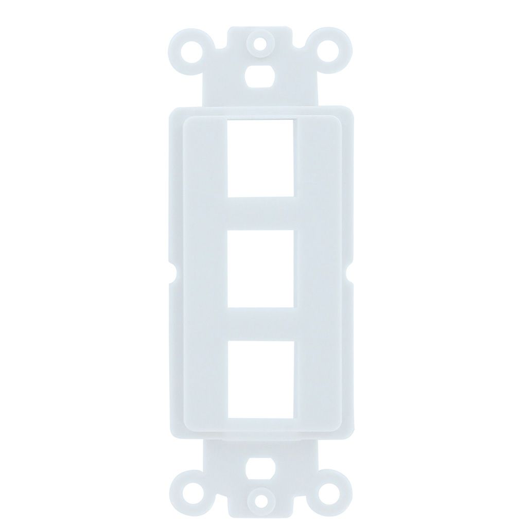 3-PORT DECORA STRAP KEYSTONE INSERT - WHITE