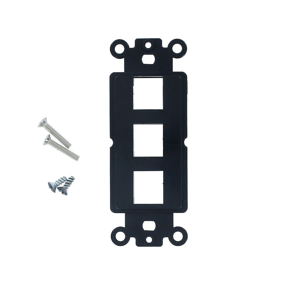 3-PORT DECORA STRAP KEYSTONE INSERT - BLACK