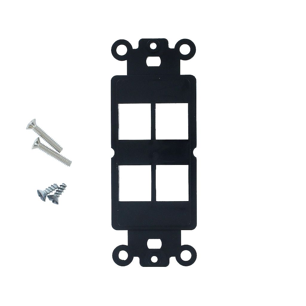 4-PORT DECORA STRAP KEYSTONE INSERT - BLACK