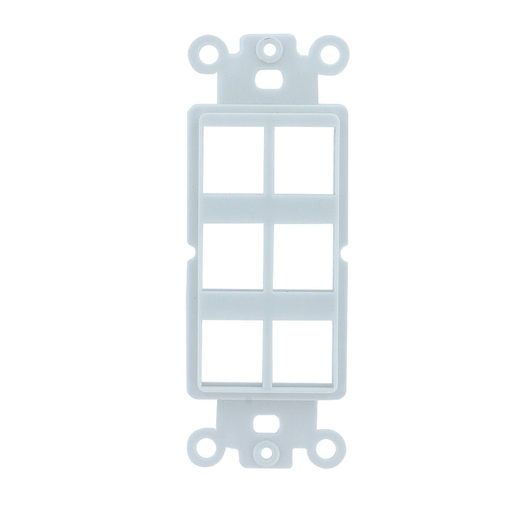 6-PORT DECORA STRAP KEYSTONE INSERT - WHITE