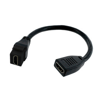 HDMI F/F COUPLER KEYSTONE JACK W/6" PIGTAIL - BLACK