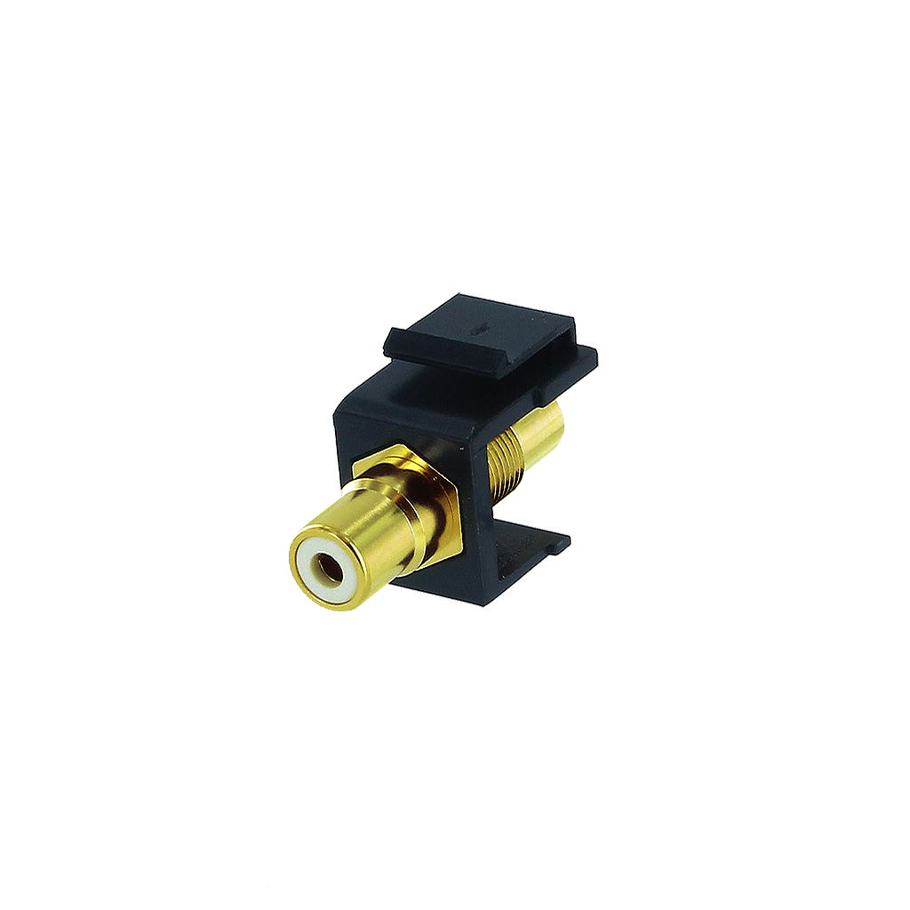 RCA WHITE F/F COUPLER KEYSTONE JACK - BLACK