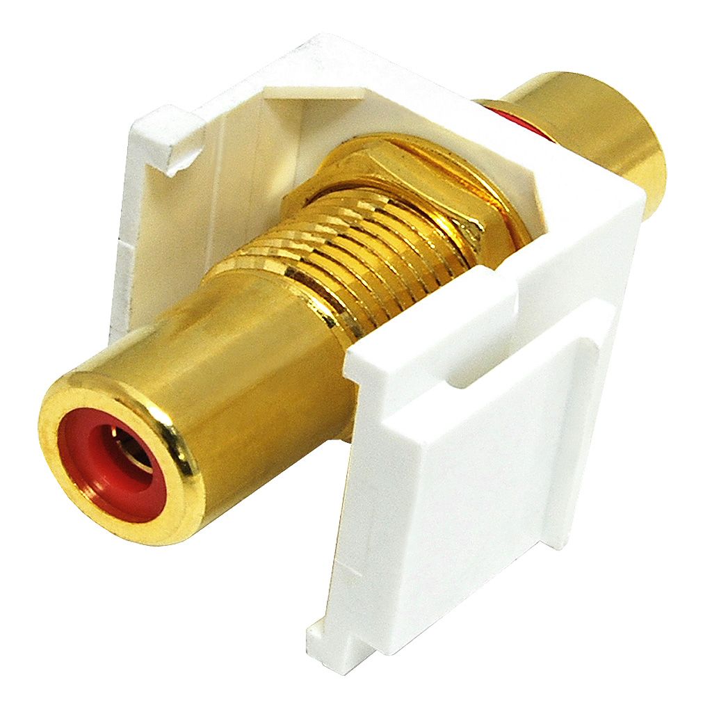 RCA RED F/F COUPLER KEYSTONE JACK - WHITE