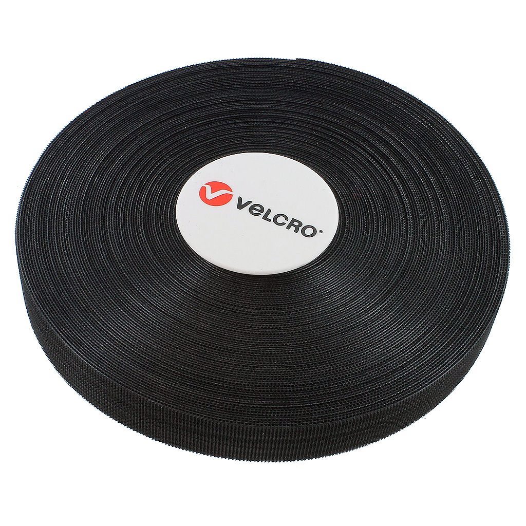 VELCRO 0.75" WIDTH LIGHT DUTY BLACK W/ DISPENSER - 75' 