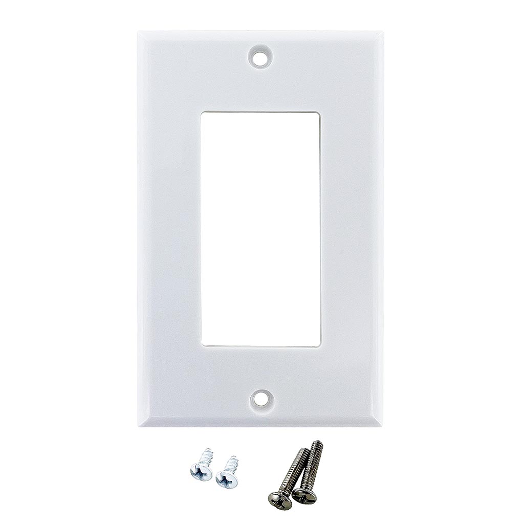 1-GANG DECORA WALL PLATE - WHITE 