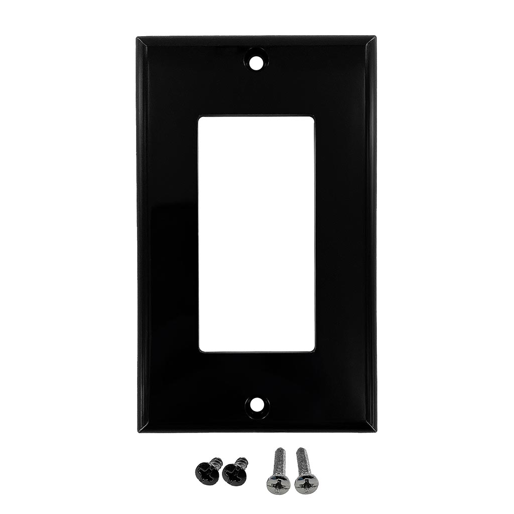 1-GANG DECORA WALL PLATE - BLACK