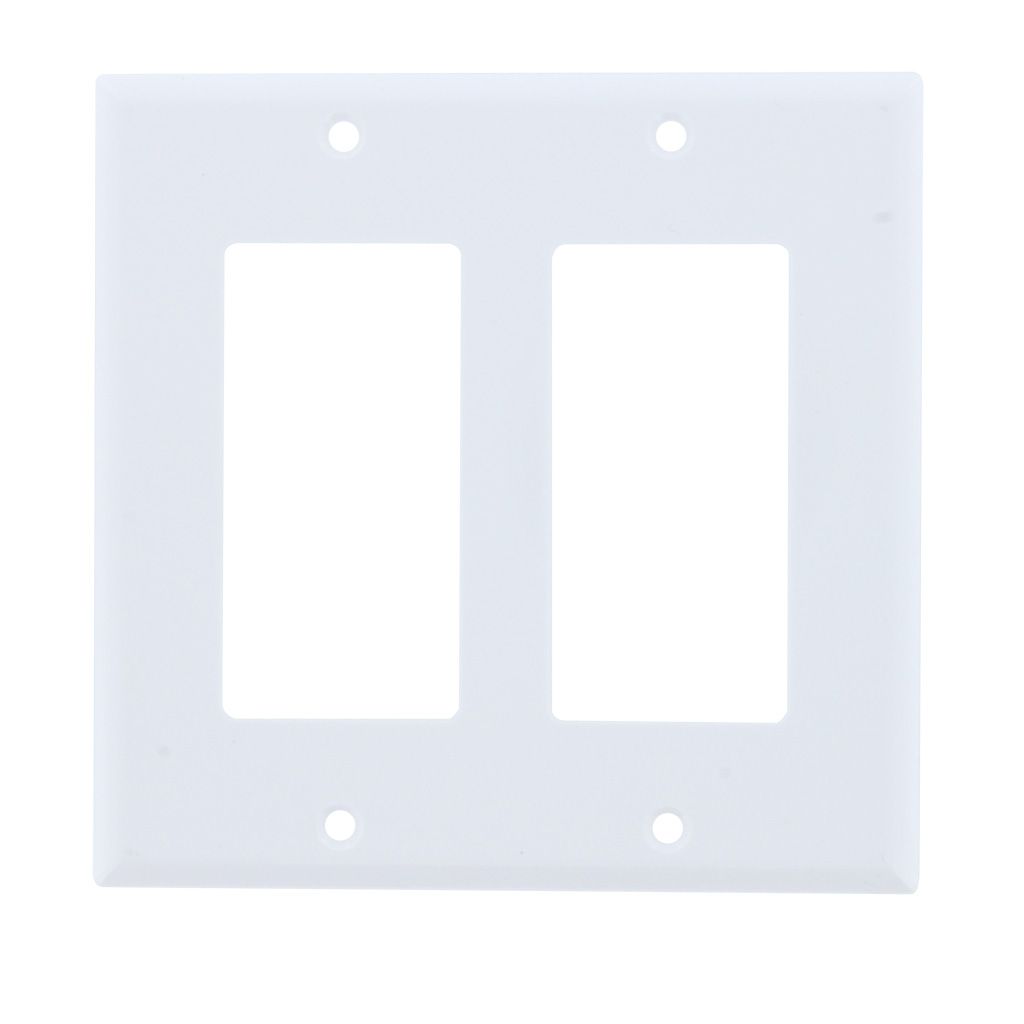 2-GANG DECORA WALL PLATE - WHITE