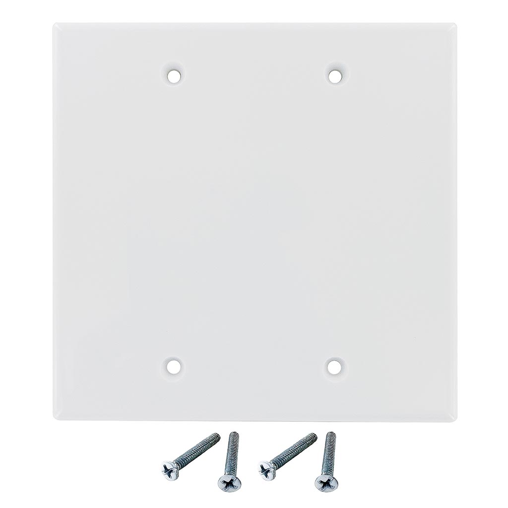 2-GANG BLANK WALL PLATE - WHITE