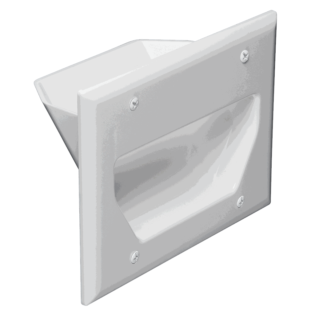 DATACOMM 3-GANG RECESSED WALL PLATE - WHITE