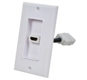 SINGLE HDMI (W/6" EXTENSION) WALL PLATE - WHITE