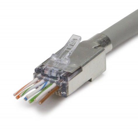 PLATINUM TOOLS ezEX48 SHIELDED CAT6A CONNECTOR - EXTERNAL GROUND (100/BAG)