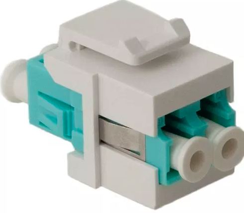 LC-LC MULTI-MODE OM3/OM4 (AQUA) DUPLEX FIBER KEYSTONE JACK