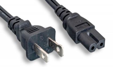 6' LAPTOP AC POWER CORD 2 PRONG NEMA 1-15P TO IEC-C7 POLARIZED