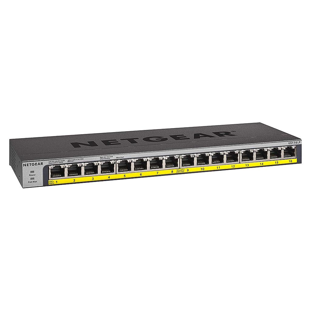 NETGEAR 16 PORT GIGABIT UNMANAGED  POE/POE+ ETHERNET SWITCH (76W)