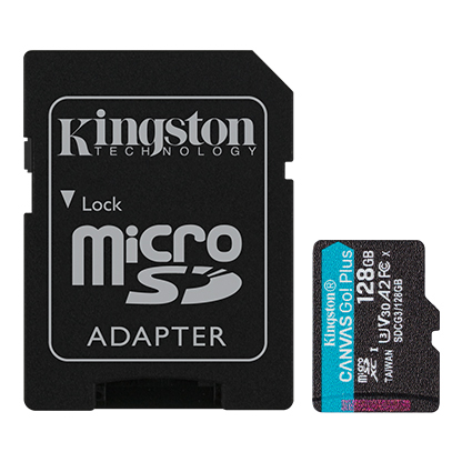 [SDCG3128GB] KINGSTON CANVAS GO! PLUS U3 V30 MICROSD 128GB