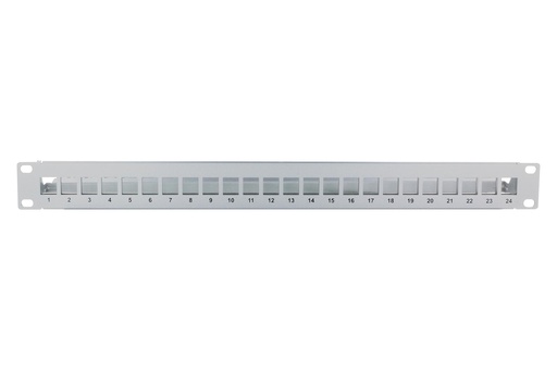 [NP4524CMSV] 24-PORT UNLOADED KEYSTONE PATCH PANEL SILVER W/CABLE MANAGEMENT