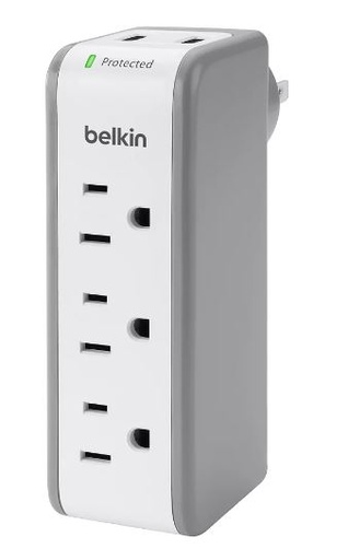 [BE32SP] BELKIN 3 OUTLET SURGE PROTECTOR  W/2 USB CHARGING PORTS