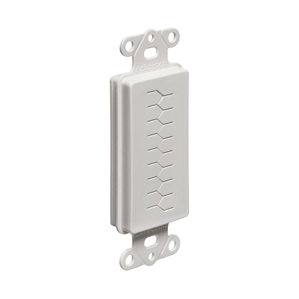 Arlington Industries LVCED135WP-1 Cable Entry Device with Brush-Style  Opening, Low-Voltage Bracket and Wall Plate, 1-Gang, White, 1-Pack 