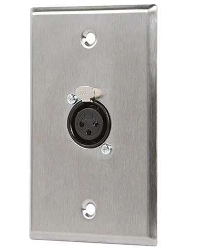 [WPXLRF] 1-PORT 3-PIN XLR FEMALE ZINC ALLOY WALL PLATE