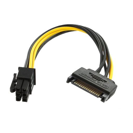 [MC446] SATA (15P) TO PCI-E (6-PIN) M/M 8&quot; POWER CABLE