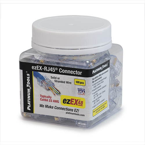 [PT202048J] PLATINUM TOOLS ezEX48 CAT6A CONNECTOR (100/JAR)