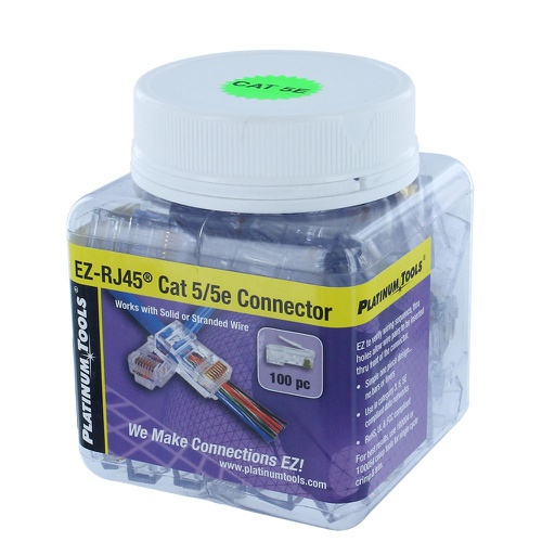 [EZC5E100] PLATINUM TOOLS EZ-RJ45 CAT5E CONNECTOR (100/JAR)