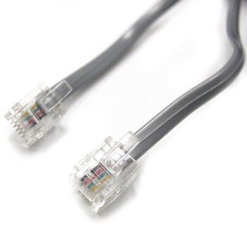 [PW442] RJ11 6P4C SILVER PHONE WIRE (25')