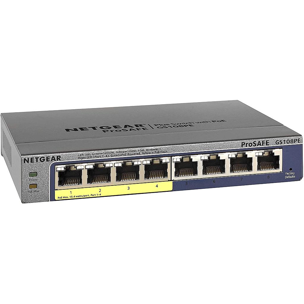 NETGEAR 5-Port Gigabit Ethernet Unmanaged PoE Switch (GS305PP) - with 4 x  PoE+ @ 83W, Desktop or Wall Mount