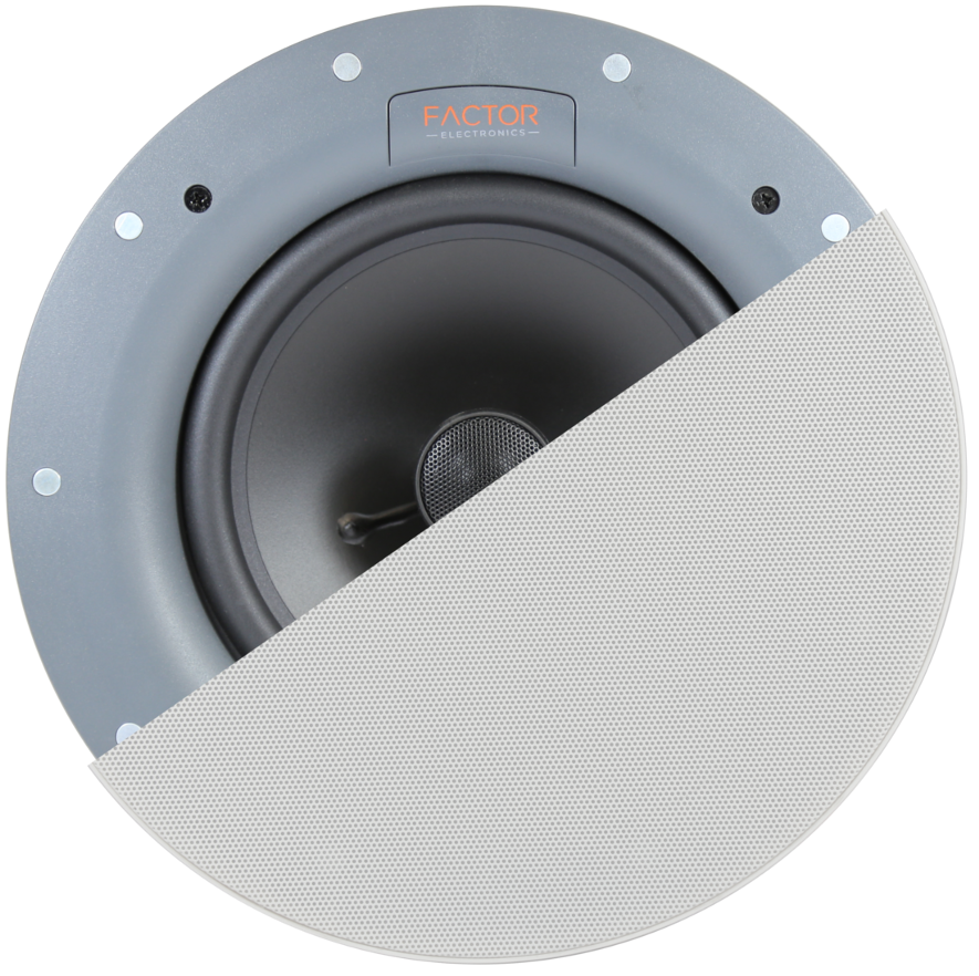 [FEE675TLX] FACTOR 6.5&quot; IN-CEILING TRIMLESS 10W (25W/70V TRANS.) SPEAKERS - WHITE (PAIR)