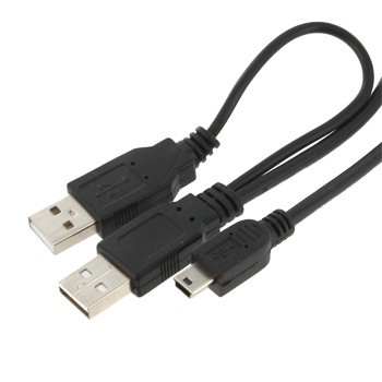 [US2AAB53] USB 2.0 A X2/MINI-B 5 PIN Y-CABLE