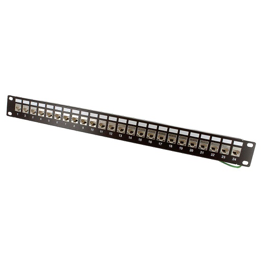 [C6A4524S] RJ45 CAT6A SHIELDED 24-PORT PATCH PANEL (110 & KRONE)