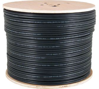 [PW6A10] VERTICAL CABLE CAT6A CMX OUTDOOR RATED CABLE LLDPE JACKET 1000FT WOODEN SPOOL BLACK