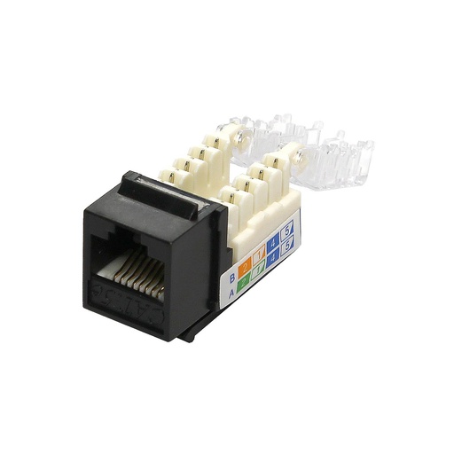 [SJ69BK] RJ45 CAT5E SLIM BLACK KEYSTONE JACK (TOOL-LESS)