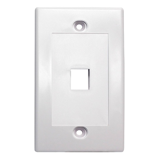 [SJ701] 1-PORT PLASTIC KEYSTONE WALL PLATE - WHITE 